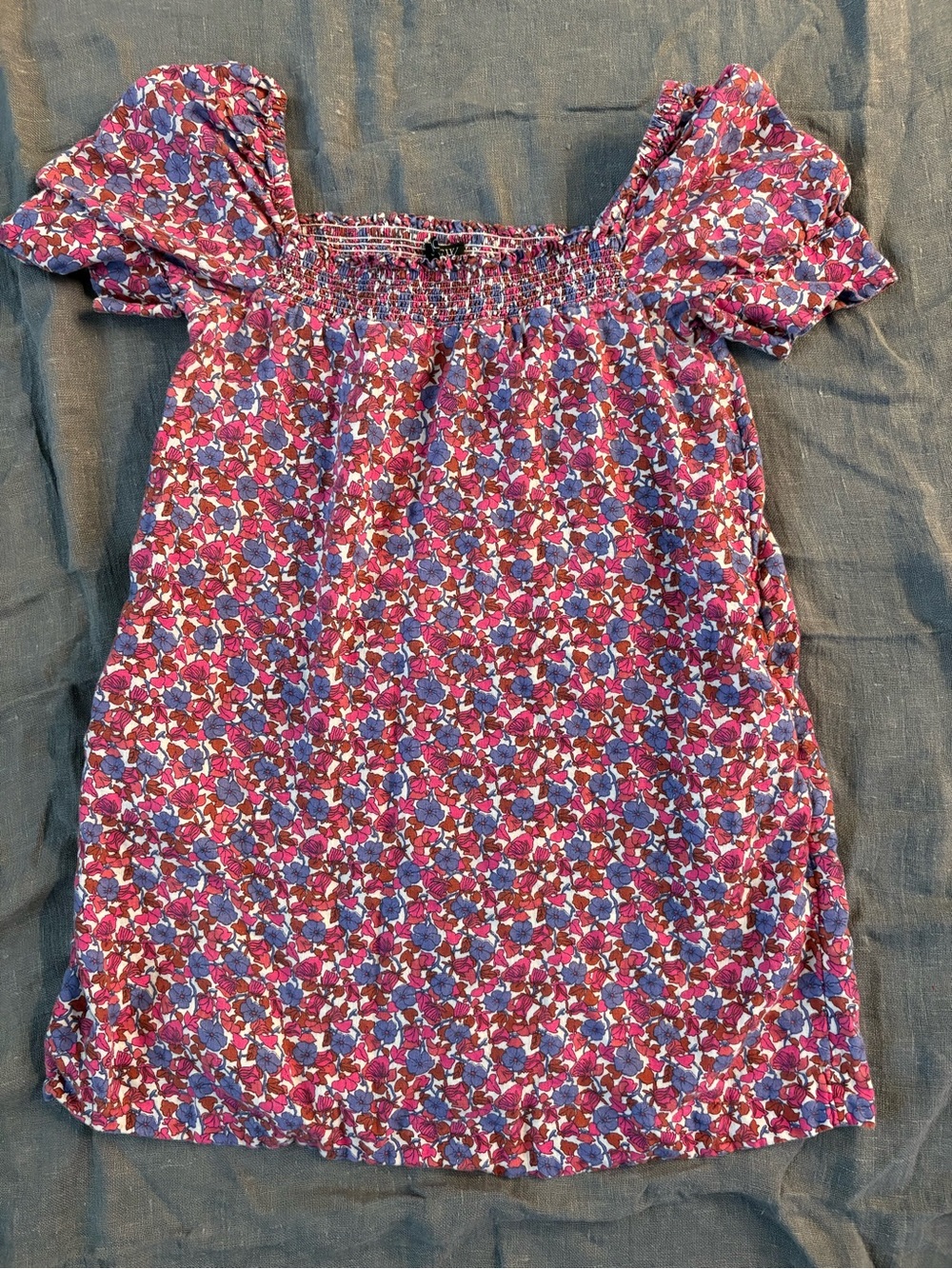 J.Crew Floral Linen Dress | Pink Floral | Size Large